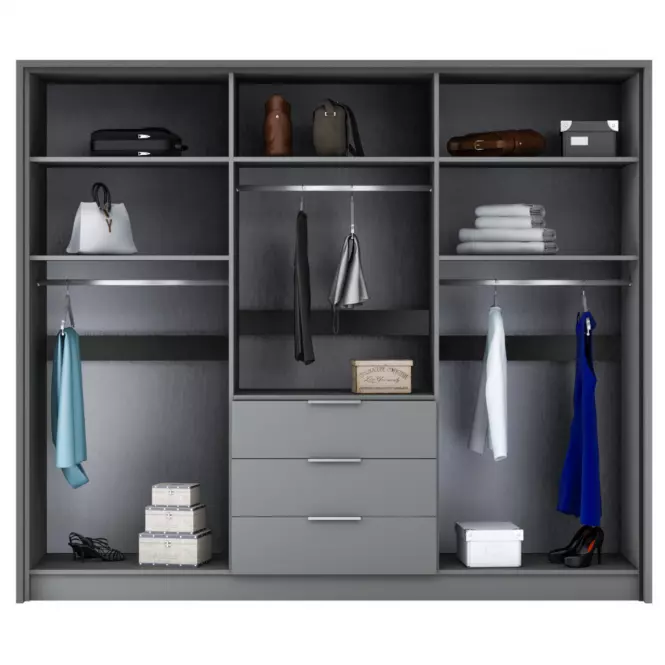 Šatní skříň Bangok 255cm Bílý,2