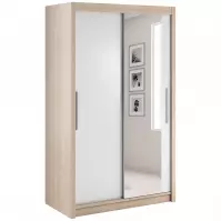 Šatní skříň Verona 120cm Sonoma/Bílý/Zrcadlo