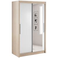 Šatní skříň Verona 120cm Sonoma/Bílý/Zrcadlo