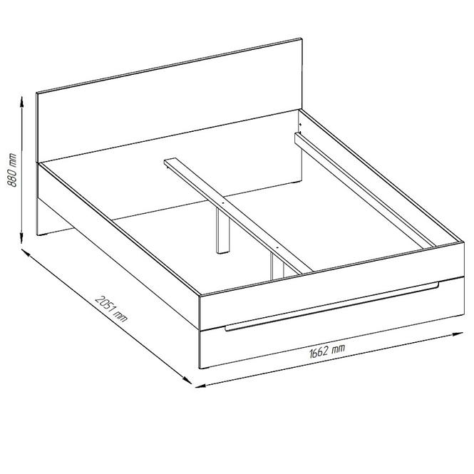 Postel Hill 160x200cm Bílý Lesk/Bílý Mat,2