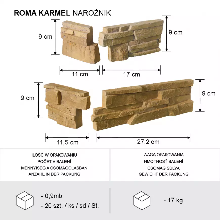 Rohový kámen  Roma carmel  bal=0,9mb