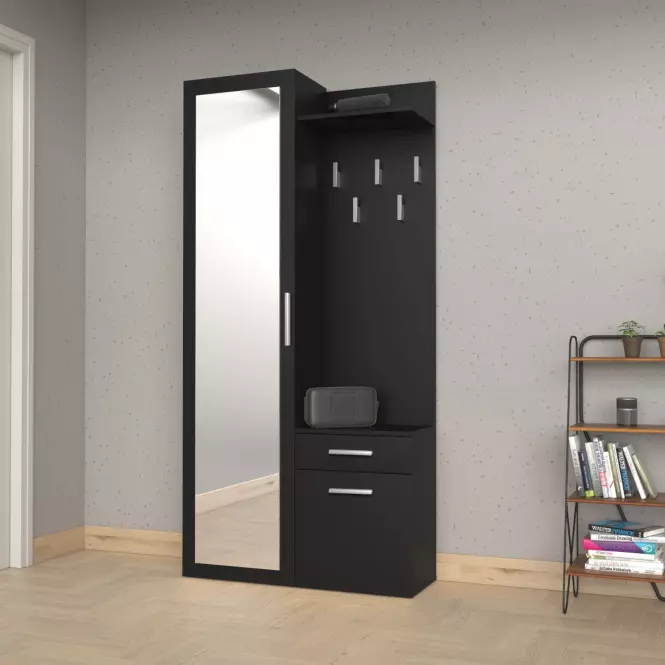 Předsíňová Stěna Duo Černý Mat