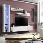 Obývací Stěna Fly G+Sklo Bily Ww Fy G2