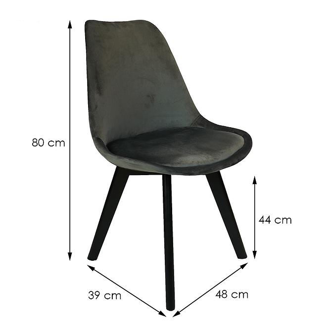 Židle Mia Black Antracyt,4