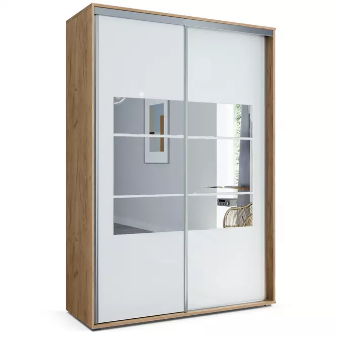 Šatní skříň Emilia A2 150 Craft Zlatý/Bílý