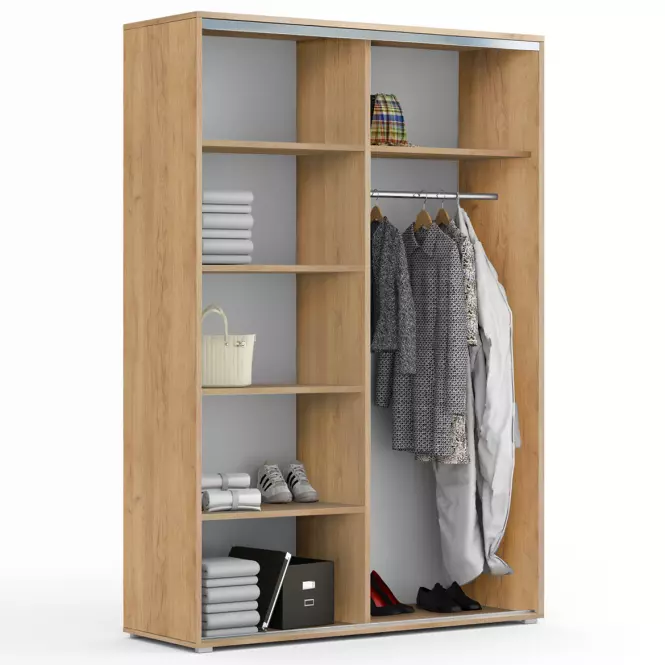 Šatní skříň Emilia A2 150 Craft Zlatý/Bílý,3