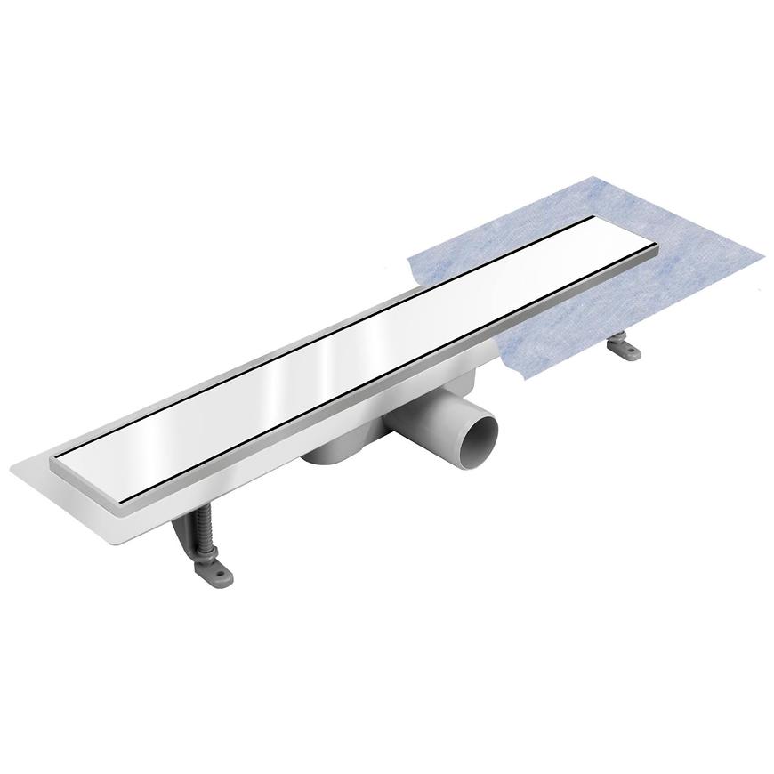 Sprchový žlab liniový Inox bílé sklo 600