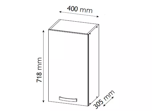 Kuchyňská skříňka Charlotte 40uc graphite/light atelier,2