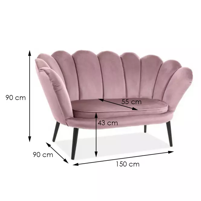 Sofa Tristan Bluvel 91/venge,2