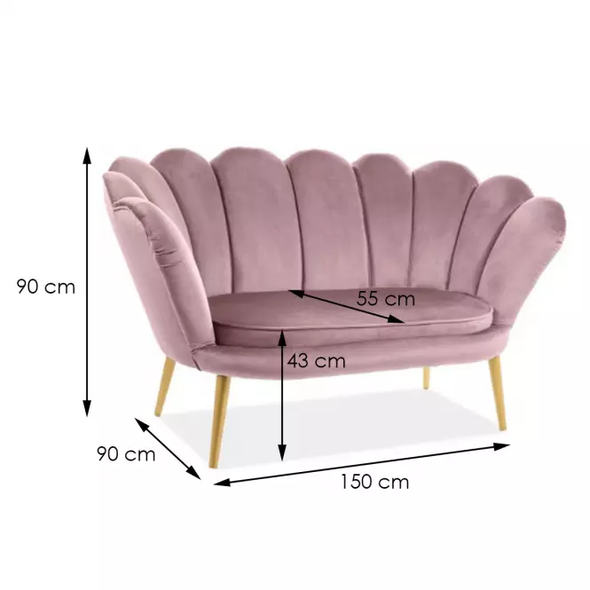 Sofa Tristan Bluvel 91/zlate,2