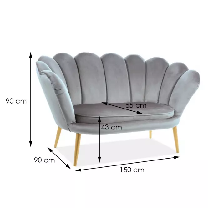 Sofa Tristan Bluvel 14/zlate,2