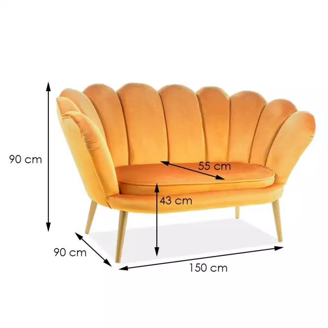 Sofa Tristan Bluvel 68/zlate,2