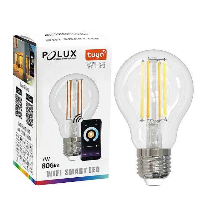Wi-Fi Smart LED žárovka Polux filament A60 7W E27 2700-6500K,3