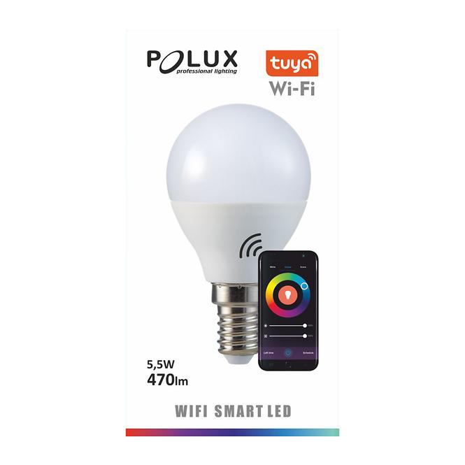 Wi-Fi Smart LED žárovka Polux G45 5W E14 2700-6500K,4
