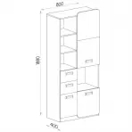 Regál Lorento 80cm Jasan/Zie