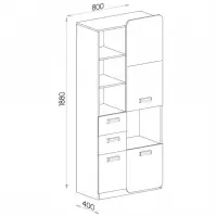 Regál Lorento 80cm Jasan/Zie