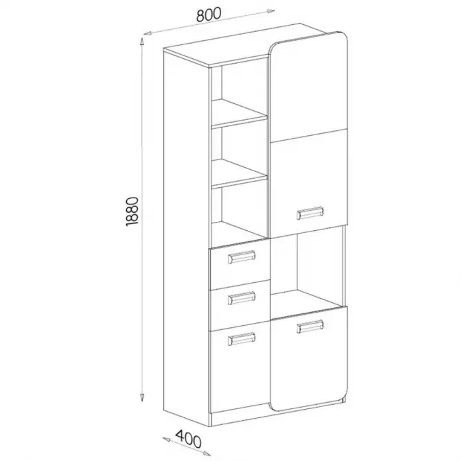 Regál Lorento 80cm Jasan/Zie