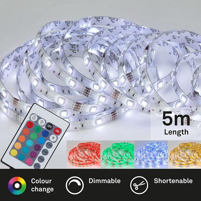 Flexibilní RGB-LED pásek, bílý, 150x RGB-LED, délka 5m