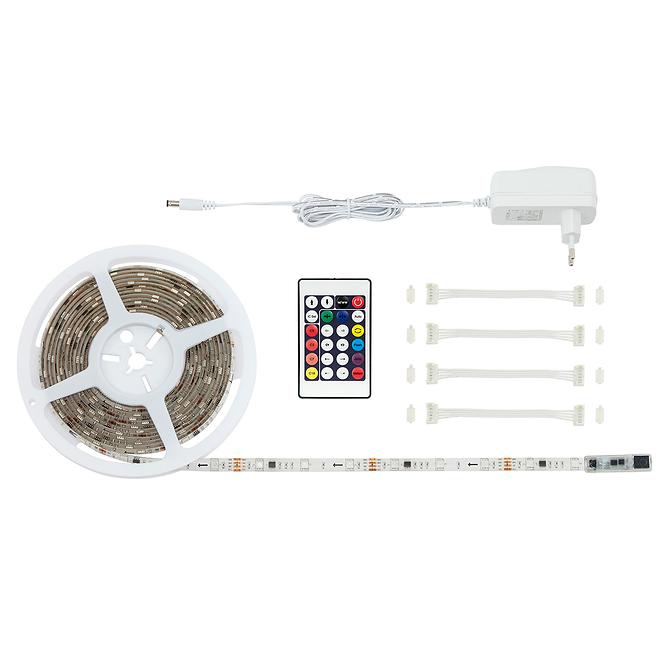 Flexibilní RGB-LED pásek, bílý, 150x RGB-LED, délka 5m,3