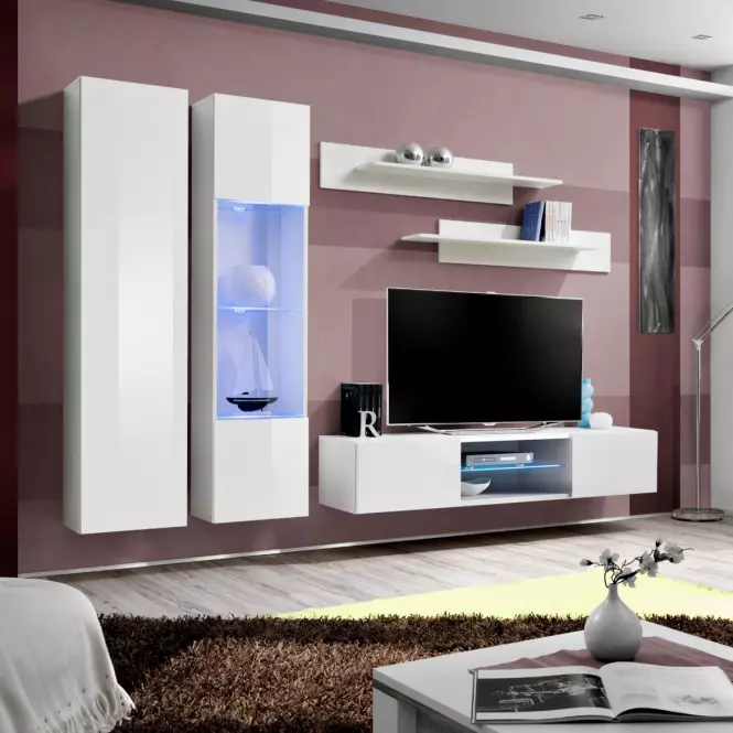 Vitrína Fly 42+sklo bílá+LED