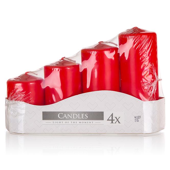 Sada adventních svíček 4 ks červené 642sw504030