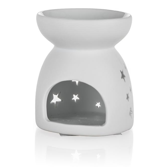 Aroma lampa porcelan. 8,5x9cm Hvězdy bílá 63914511