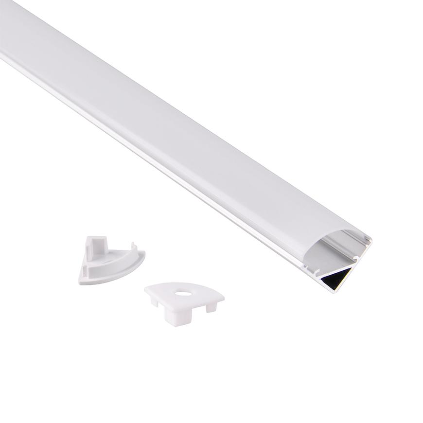 Levně Rohový hliníkový profil pro LED pásky, délka 1 m, barva: satyna