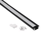 Podomítkový hliníkový profil pro LED pásky, délka 1 m, barva: černá