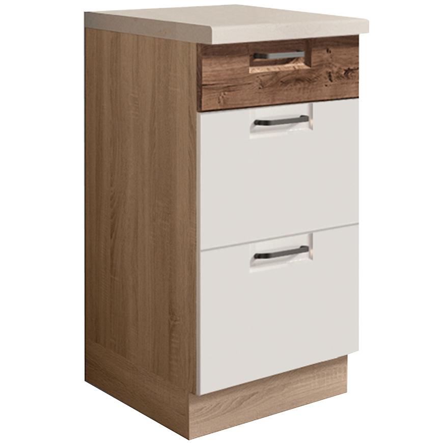 Kuchyňská Skříňka Favorit 8D Sonoma/White/Ribbeck