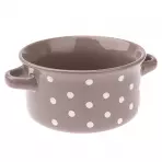 Keramická miska s puntíky 560ml šedá KK4122