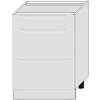 Kuchyňská skříňka Zoya D60s/3 bílý puntík/bílá