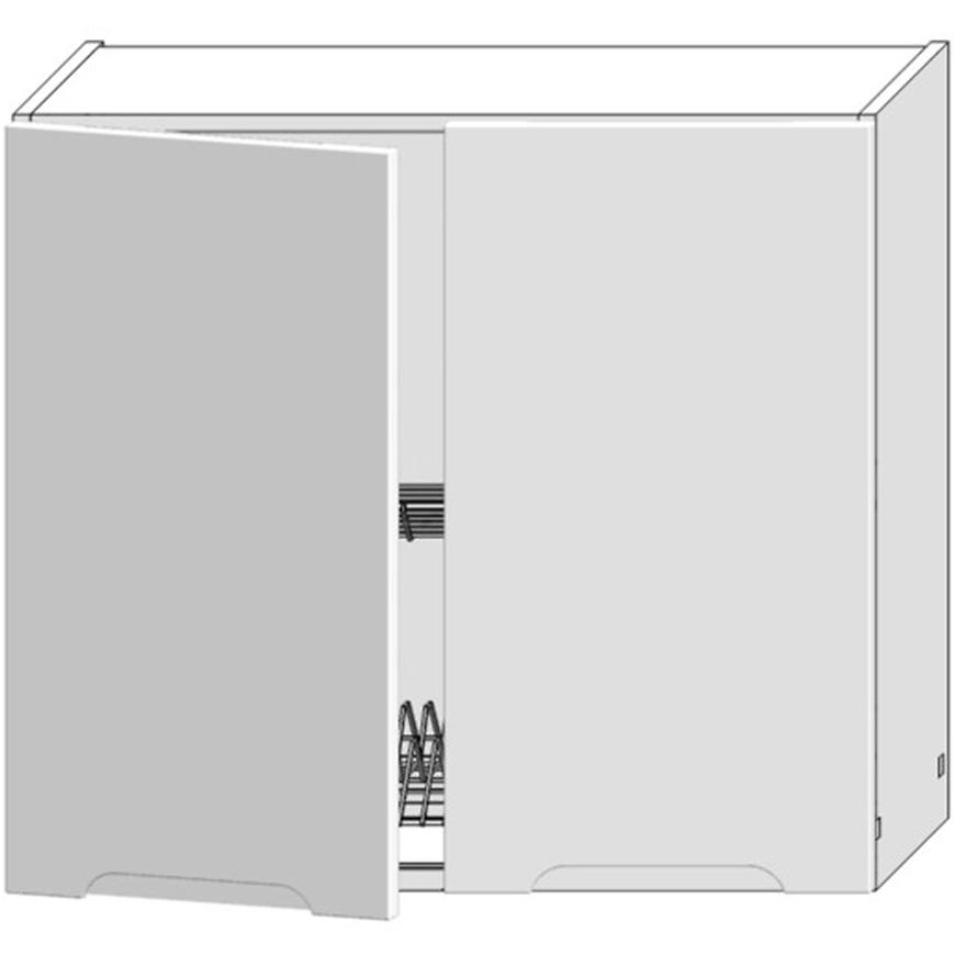 Kuchyňská skříňka Zoya W80su alu bílý puntík/bílá