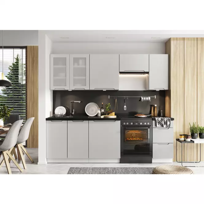 Kuchyňská Skříňka Zoya W60grf/2 Světle Šedá Mat/Bílý,3
