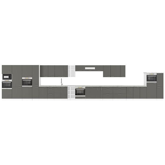 Kuchyňská Skříňka Lara 60dp-210 2f Bb Mdf Šedá Lesk,3