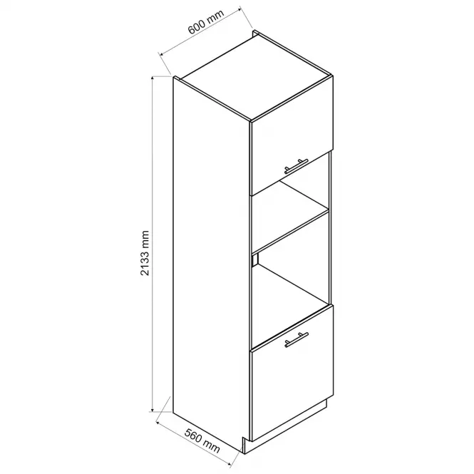 Kuchyňská skříňka Livia D60PK MV 2133 PL bílý puntík mat,2