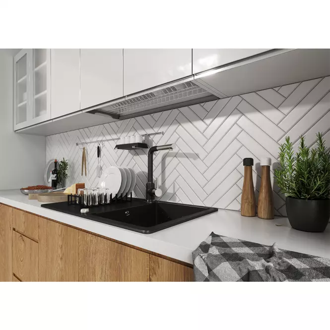 Kuchyňská skříňka Livia D60PK MV 2133 PL bílý puntík mat,3