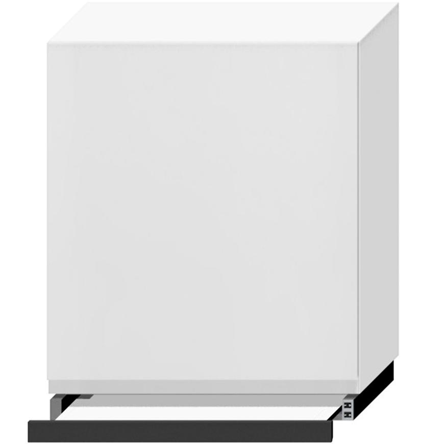 Kuchyňská skříňka Livia W60/68 Slim Pl se stříbrnou digestoří světle šedá mat/bílá
