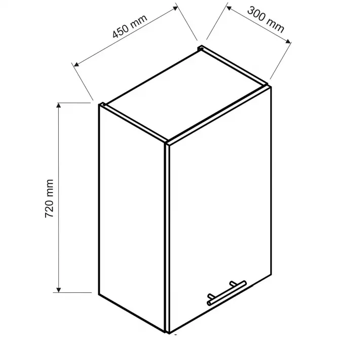 Kuchyňská skříňka Livia W45 PL bílý puntík mat,2