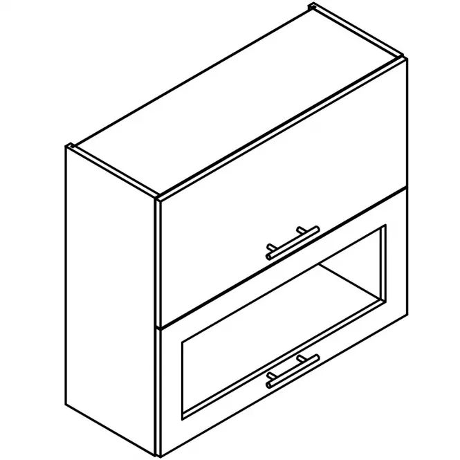 Kuchyňská Skříňka Denis W80grf/2 Sd černá mat continental/bílá,2
