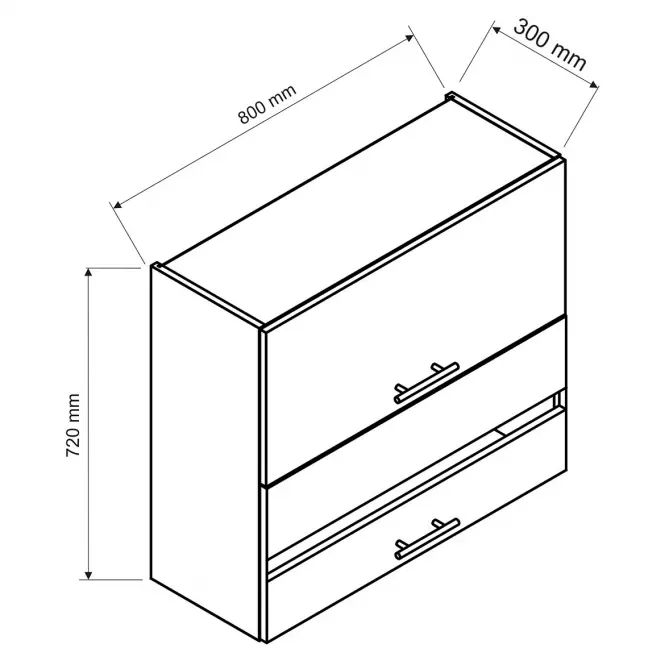 Kuchyňská Skříňka Denis W80grf/2 Sd černá mat continental/bílá,3