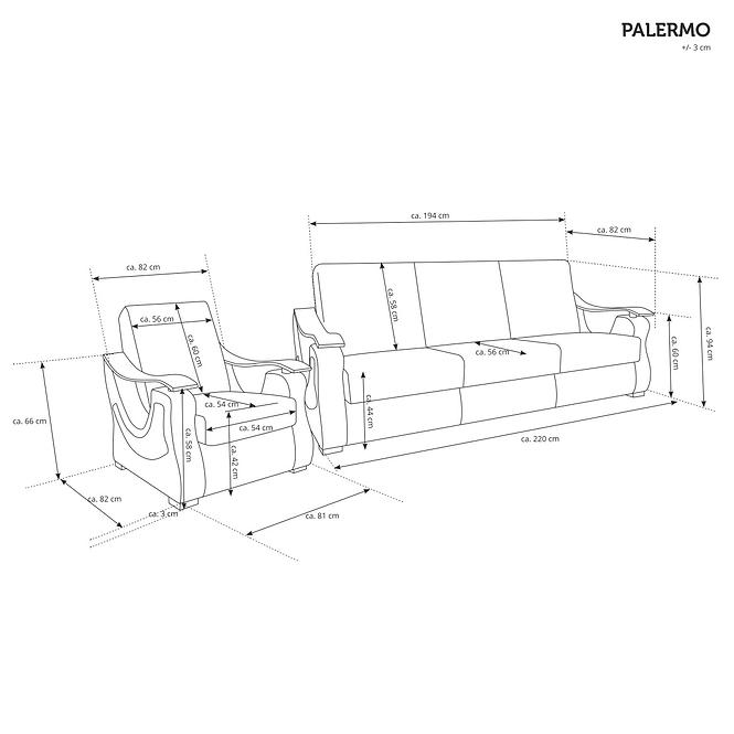 Sedací souprava Palermo 3r11 soft 023/dř.ořechg1br