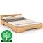 Dřevěná buková postel Skandica Spectrum Nízký 140x200 Přírodní