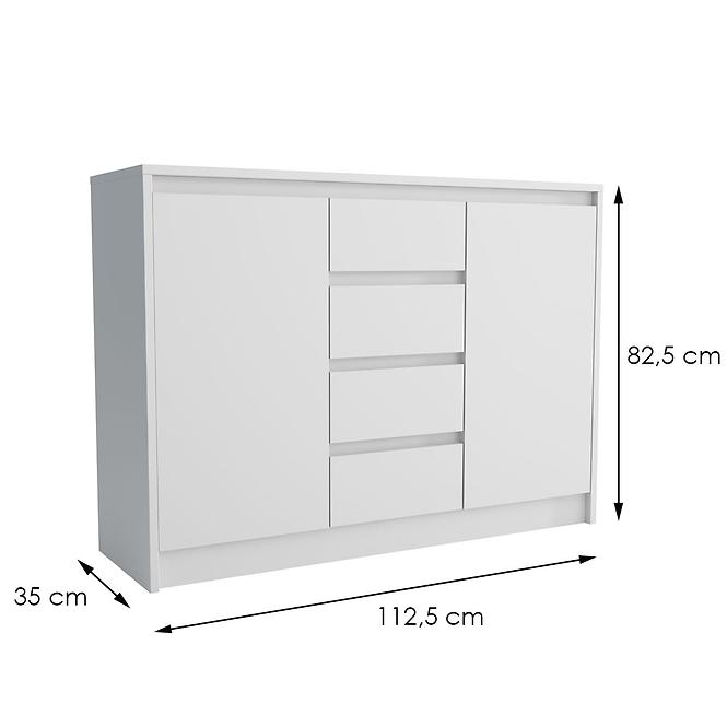 Komoda Aston 2d4s Bílá,2