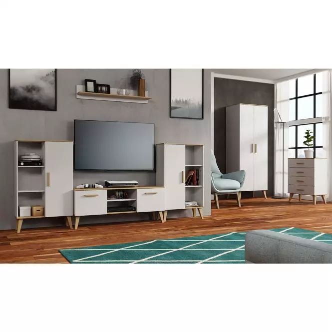 RTV Dita  Bílá/Oak Sonoma
