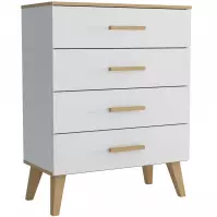 Komoda Dita 4s  Bílá/Oak Sonoma