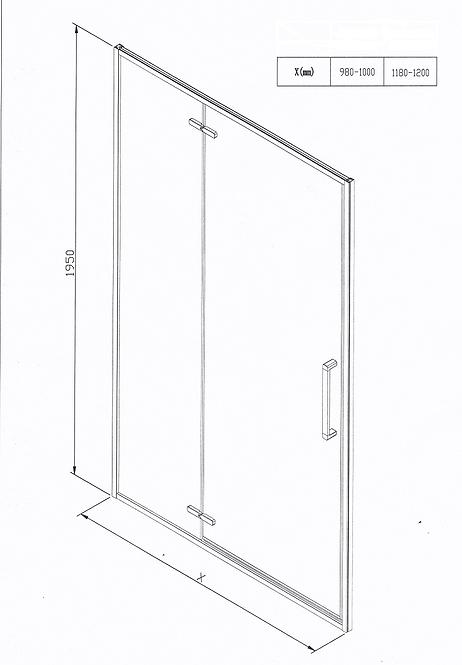 Sprchové dveře Etna 120x195 chrom