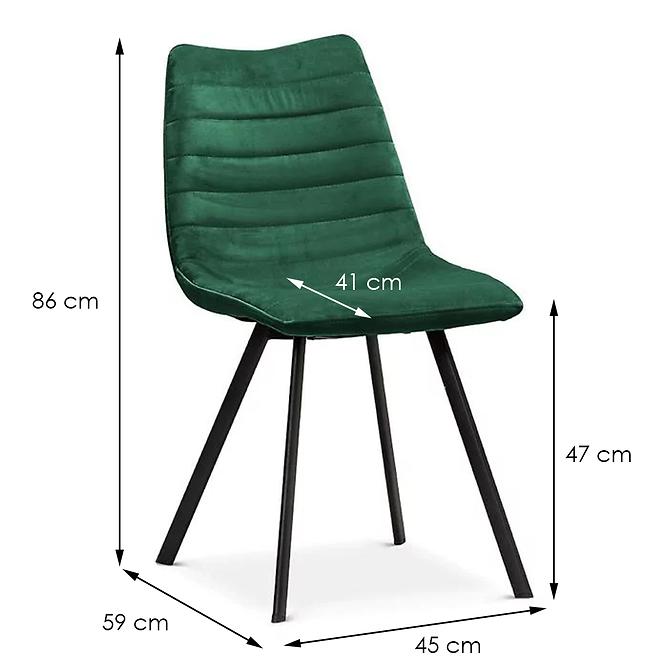 Židle Roxa Zelená/ Noha Černá - 2 ks,2