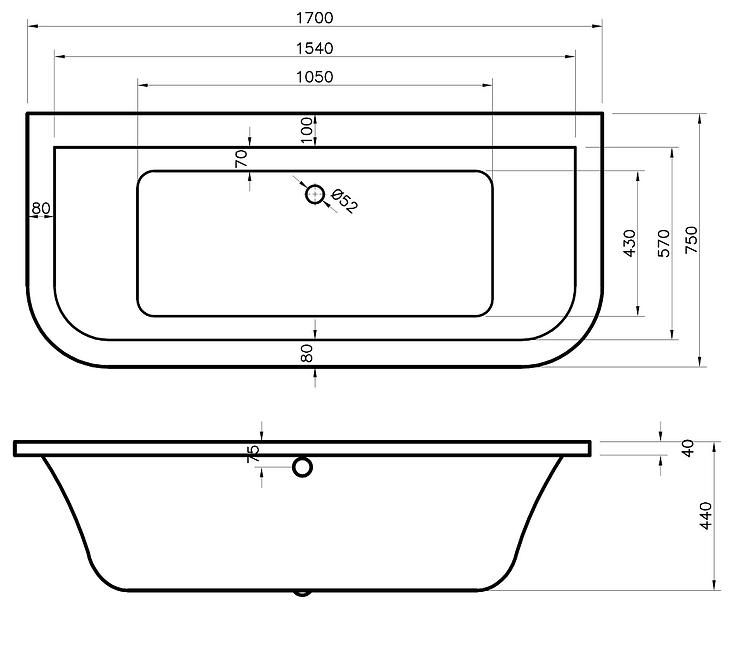 Vana Optos 170 x 75,4