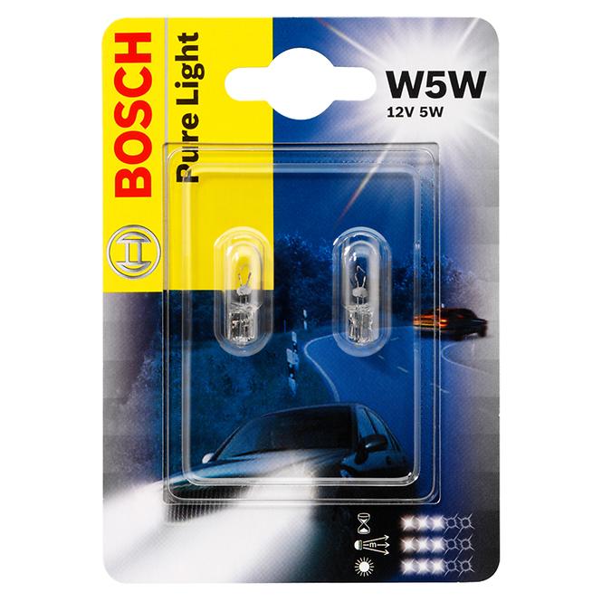 Žárovka 12V 5W T10 W5W celosklo Bosch 2 ks Blistr