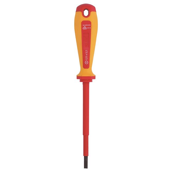 Šroubovák elektrotechnický 125x5,5 mm, VDE, 2K - rukojeť,2